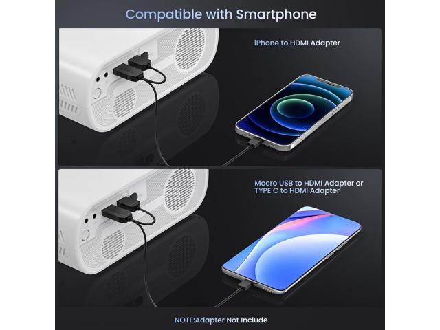 Projector Native 1080P Full HD Bluetooth Projector with Speaker, 9500 Lumens Outdoor Portable Movie Mini Projector Compatible with Laptop,...