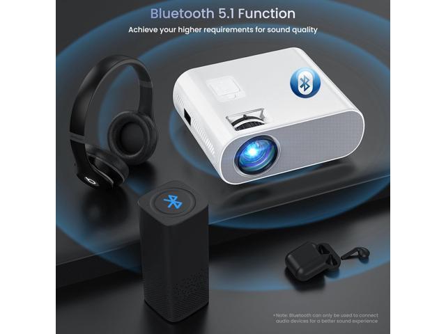 Projector Native 1080P Full HD Bluetooth Projector with Speaker, 9500 Lumens Outdoor Portable Movie Mini Projector Compatible with Laptop,...