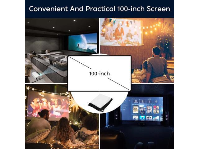 Mini Projector, Upgraded 9500 Lumens Bluetooth Projector with 100' Screen, 1080P Full HD Portable Projector, Movie Projector Compatible with TV...