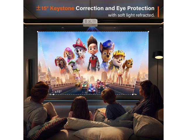 Mini Projector, VOPLLS 1080P Full HD Supported Video Projector, Portable Outdoor Home Theater Movie Projector, 50% Zoom, Compatible with HDMI, USB,...