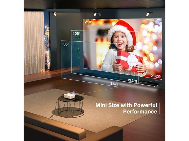 Mini Projector, VOPLLS 1080P Full HD Supported Video Projector, Portable Outdoor Home Theater Movie Projector, 50% Zoom, Compatible with HDMI, USB,...