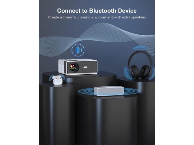 4K Support Projector with WiFi and Bluetooth, Outdoor Portable Mini Projector 15000L Full HD 1080P Max 300' Display Zoom, Movie Video Projector...