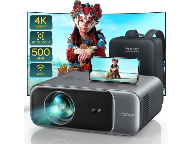 [Auto Focus] YABER Pro V9 4K Projector with WiFi 6 and Bluetooth 5.2, 500 ANSI Native 1080P Outdoor Movie Projector, Auto 6D Keystone & 50% Zoom,...