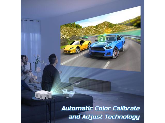 Mini WiFi Projector, 1080P HD Portable Projector with 9500 Lumen, Outdoor Movie Projector for Smartphone, Compatible with iOS/Android/PC/TV...