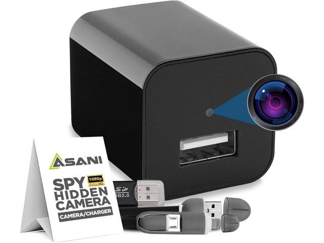 Asani Hidden Spy Camera USB Charger - Home & Office Security Nanny Cam with SD Card Slot, Motion Detection, Full HD Video, Smartphone Connectivity,...