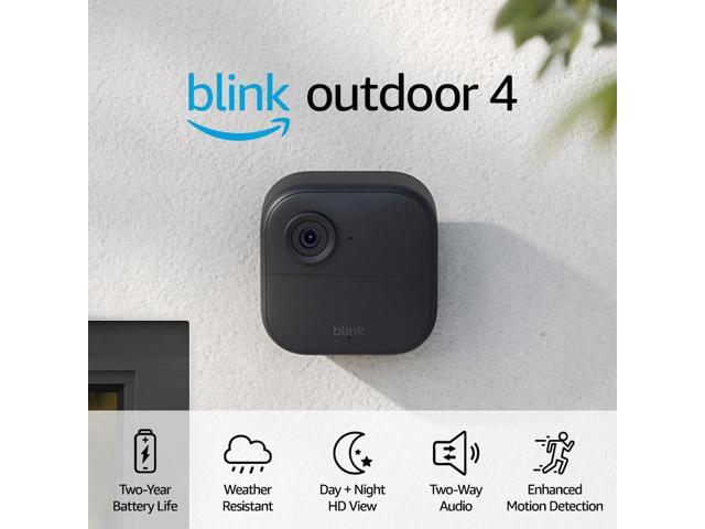 Blink Outdoor 4 (4th Gen) Wire-free smart security camera, two-year battery life, two-way audio, HD live view, enhanced motion detection, Works...
