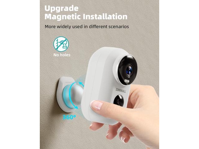 ZUMIMALL Security Cameras Wireless Outdoor with Magnetic Mount, 4 Packs- Battery Operated Security Camera Outdoor with Siren, 3MP Color Night...