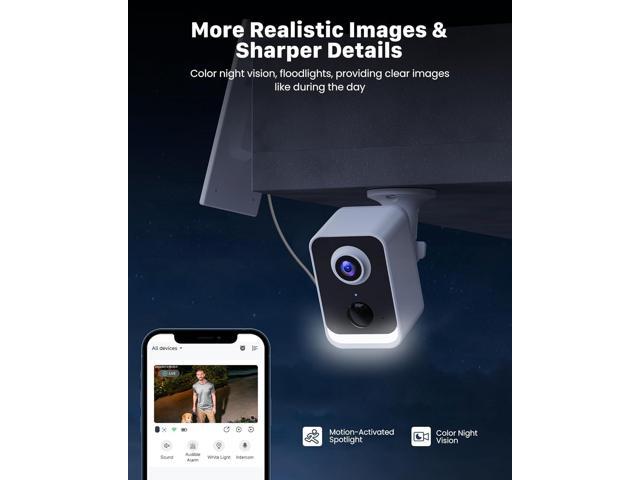 Security Cameras Wireless Outdoor Solar: Battery Power Cameras for Home Security WiFi Seguridad Camara System Kit Surveillance Monitor with Motion...