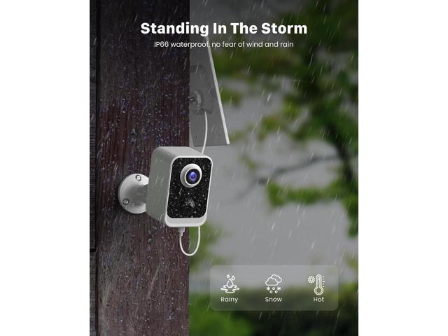 Security Cameras Wireless Outdoor Solar: Battery Power Cameras for Home Security WiFi Seguridad Camara System Kit Surveillance Monitor with Motion...