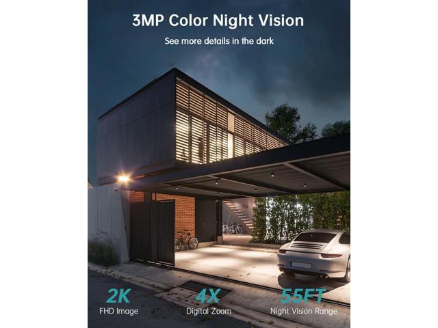 ZUMIMALL Security Cameras Wireless Outdoor, 360°View, 2K Battery Powered Cameras for Home Security, 3MP Color Night Vision, 2-Way Talk, IP66, AI...