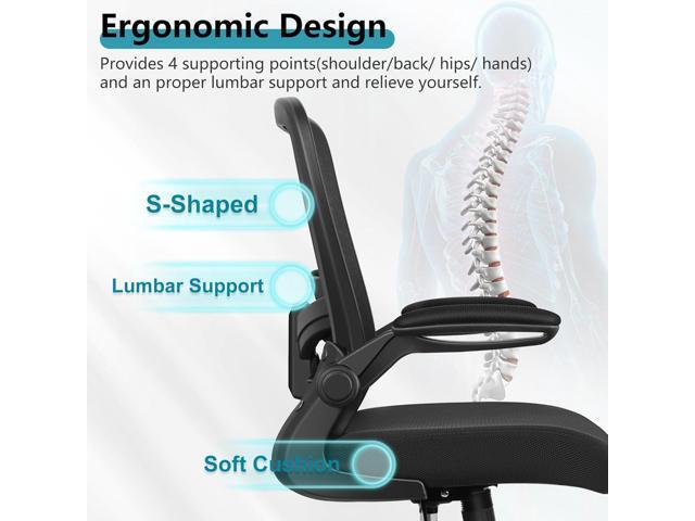 FelixKing Office Chair, Ergonomic Desk Chair Breathable Mesh Chairs Adjustable High Back Lumbar Support Flip-up Armrests, Executive Rolling Swivel...