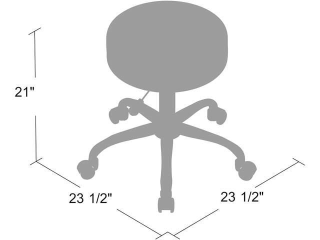 Boss Be Well Armless Medical Spa Professional Stool, Black (B240-BK)