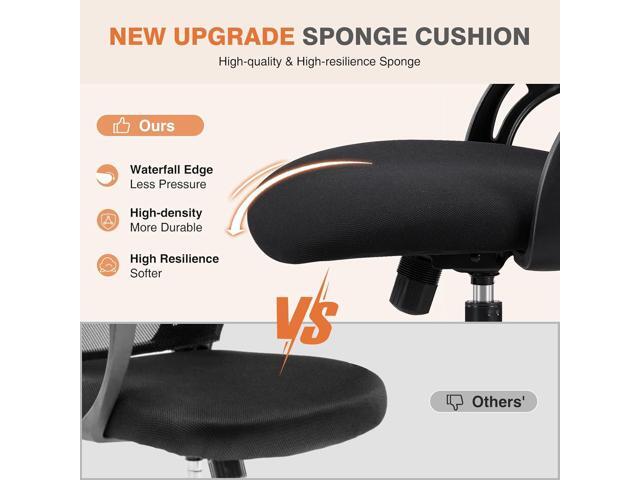 Sweetcrispy Office Computer Desk Chair, Ergonomic High-Back Mesh Rolling Work Chairs with Wheels and Adjustable Headrests, Comfortable Lumbar...