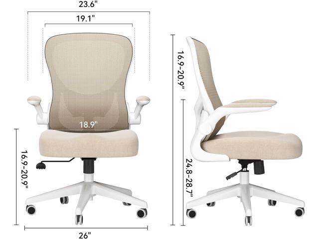 Hbada Office Chair Ergonomic Desk Chair, Office Desk Chairs with PU Silent Wheels, Breathable Mesh Computer Chair with Adjustable Lumbar Support,...