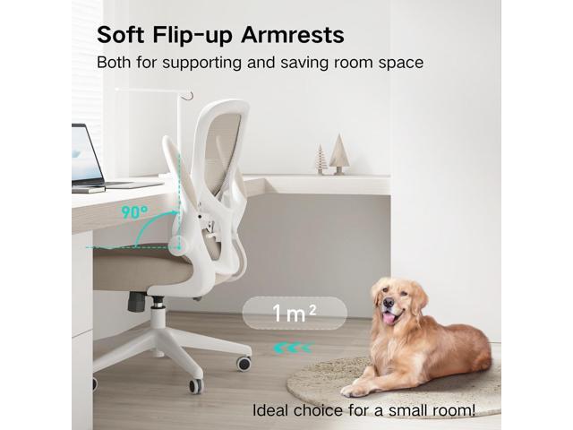 Hbada Office Chair Ergonomic Desk Chair, Office Desk Chairs with PU Silent Wheels, Breathable Mesh Computer Chair with Adjustable Lumbar Support,...
