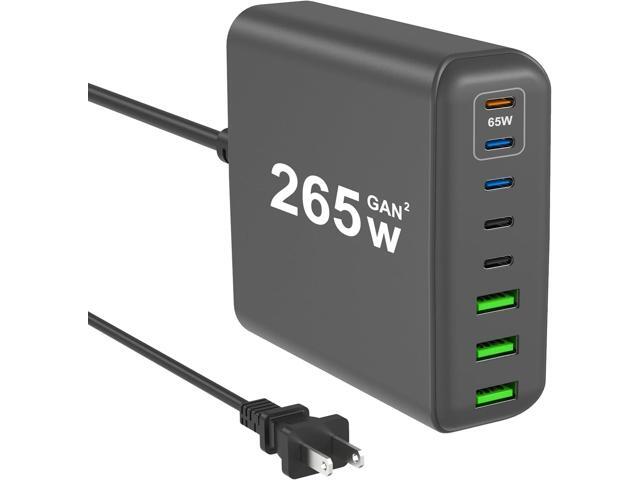 265W USB C Charger, 8-Port Desktop USB C Charging Station, 65W USB C Laptop Charger Compatible with MacBook Pro/Air,iPhone 14/13/Mini/Pro/13Pro...