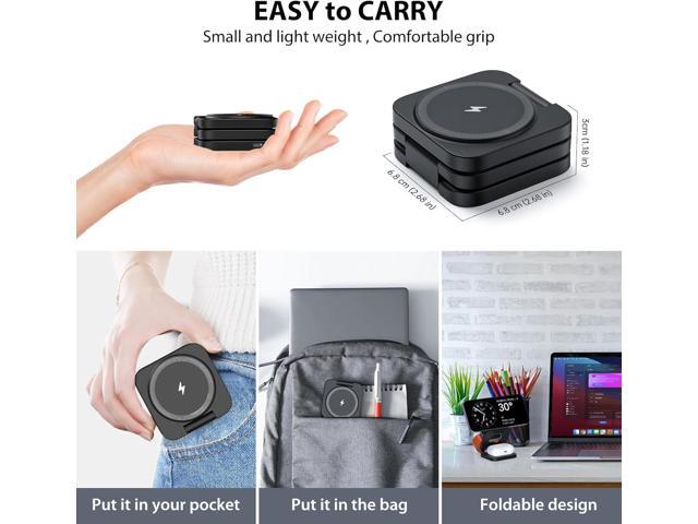 Foldable 3 in 1 Charging Station for Apple, Fast Magnetic Wireless Charger Compatible with iPhone 15 14 13 12 Pro/Max/Plus, 5W for Apple Watch...