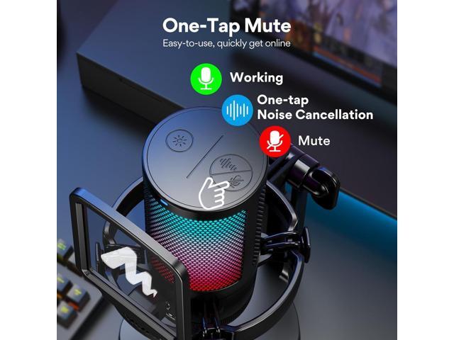 MAONO USB Gaming Microphone for PC, Noise Cancellation Condenser Mic with RGB Lights, Mute, Gain for Streaming, Recording, Podcast, Chat, Twitch,...