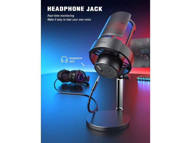 FIFINE Gaming Microphone, USB PC Mic for Streaming, Podcasts, Recording, Condenser Computer Desktop Mic on Mac, with RGB Control, Mute Touch,...