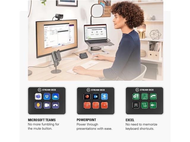 Elgato Stream Deck Mini Control Zoom, Teams, PowerPoint, MS Office and More, Boost Productivity with Seamless Integration for Daily Apps, Set Up...