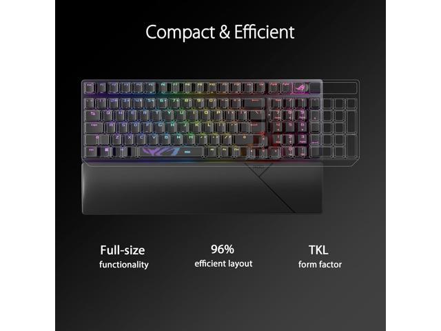 ROG Strix Scope II 96 Wireless Gaming Keyboard, Tri-Mode Connection, Dampening Foam & Switch-Dampening Pads, Hot-Swappable Pre-lubed ROG NX Snow...