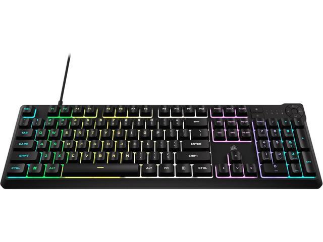 K55 CORE RGB Membrane Wired Gaming Keyboard Quiet, Responsive Switches Spill Resistance Ten-Zone RGB Media Keys iCUE Compatible QWERTY NA ...