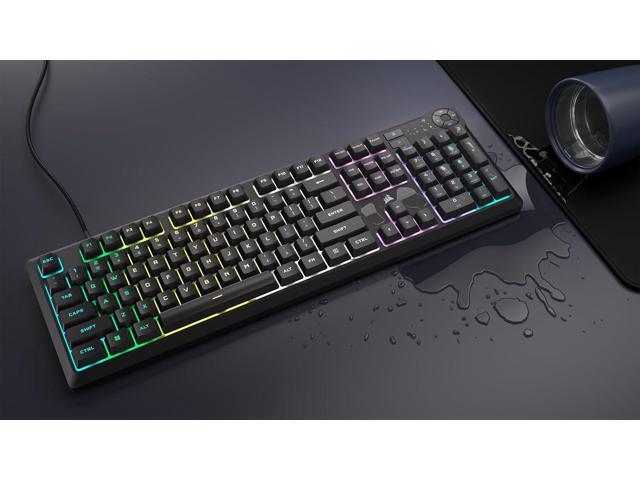 K55 CORE RGB Membrane Wired Gaming Keyboard Quiet, Responsive Switches Spill Resistance Ten-Zone RGB Media Keys iCUE Compatible QWERTY NA ...