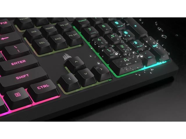 K55 CORE RGB Membrane Wired Gaming Keyboard Quiet, Responsive Switches Spill Resistance Ten-Zone RGB Media Keys iCUE Compatible QWERTY NA ...