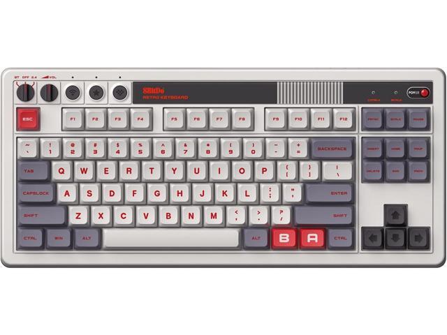 8Bitdo Retro Mechanical Keyboard, Bluetooth/2.4G/USB-C Hot Swappable Gaming Keyboard with 87 Keys, Dual Super Programmable Buttons for Windows and...