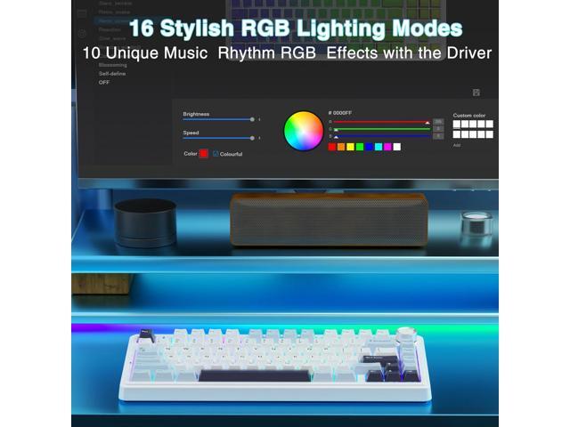 F75 75% Wireless Mechanical Keyboard,Gasket Hot Swappable Custom Keyboard,Pre-lubed Reaper Switches RGB Backlit Gaming...