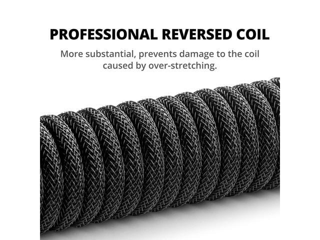 Pro Custom Coiled USB C Cable for Gaming Keyboard, Double-Sleeved Mechanical Keyboard Cable with Detachable Metal Aviator, 1.5M USB-C to USB-A,...