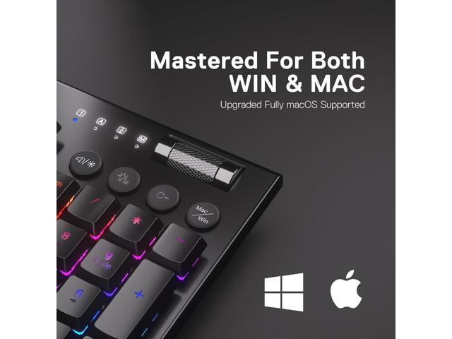 K618 PRO 3-Mode Wireless RGB Mechanical Keyboard, BT/2.4Ghz/Wired Low Profile Win/Mac Gaming Keyboard w/Ultra-Thin Design, Dedicated Media Control...