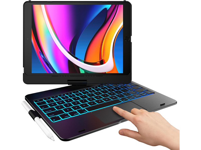 typecase Touch Keyboard Case for iPad 9th/8th/7th Gen, 360° Rotating