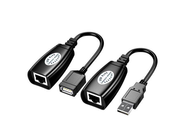 USB 2.0 to RJ45 Adapter RJ45 LAN Cable Extension Cable USB Extender over Cat5 / Cat5e / Cat6 Cable