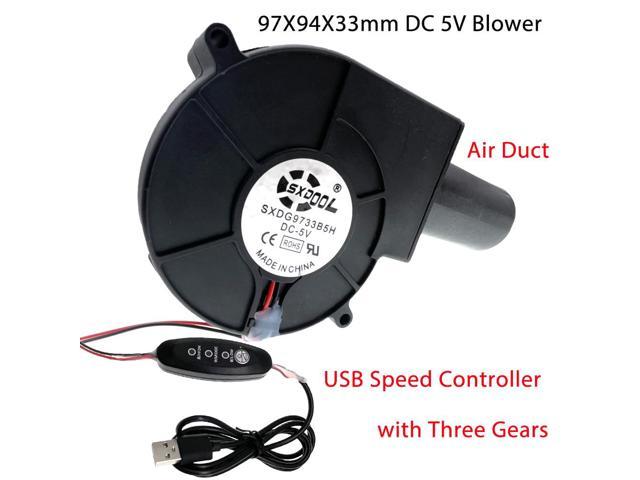 DC 5V USB Speed-Regulating Blower BBQ Wood Stove Outdoor Mobile Portable with Small Turbine Air Collecting Duct photo