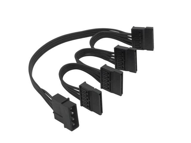 4pin IDE 1 to 4 SATA 15Pin Hard Drive Power Supply Splitter Cable Cord for DIY PC Sever 4-pin to 15-pin Power 60C