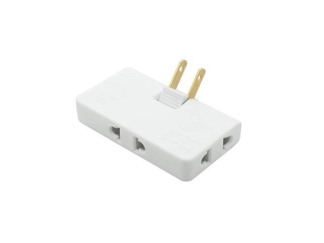 US TO EU Wall Outlet Extender 3 Way Flat Wall Outlet Extender AC Adapter 2-Prong Mini Indoor Plug Folding Outlet Splitter colourWhite