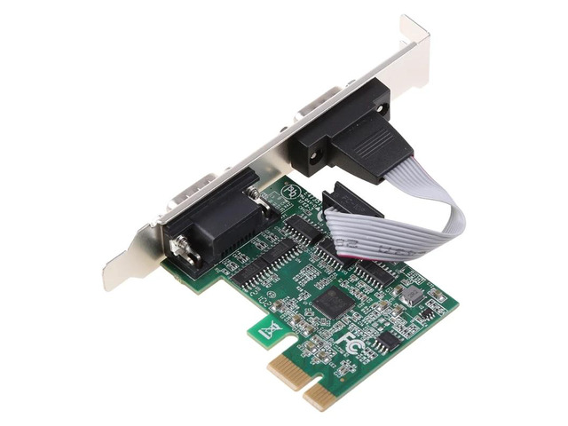 PCIe Dual Serial Expansion Card Chip AX99100 2 Port Industrial DB9 COM RS232 Con