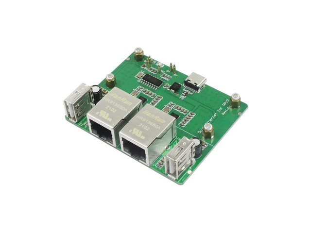Dual Ethernet RJ45 Hat for RaspberryPi 2W High Speed(expanding board)