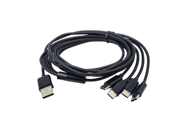 High-Speed USB C Splitter Cable with 4 Type-C Male Connectors, Durable Nylon Bra