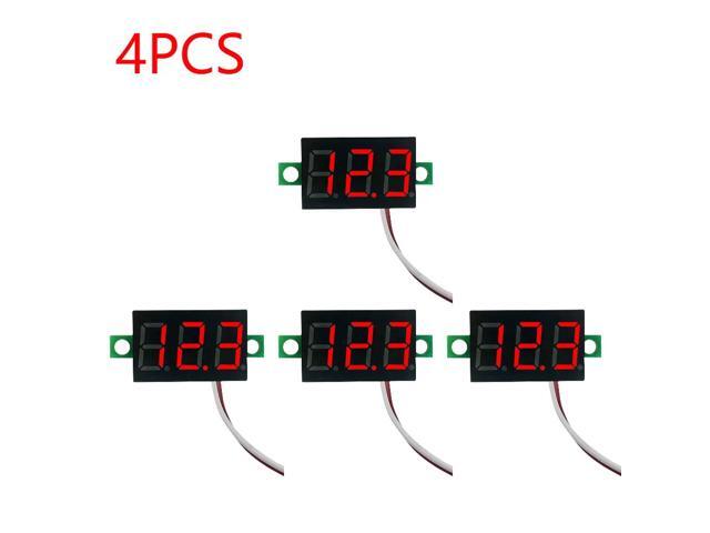 0.28 Inch 2 wires DC 5V-30V Mini Digital Voltmeter Voltage Tester Meter LED Screen meter(4PCS Red)