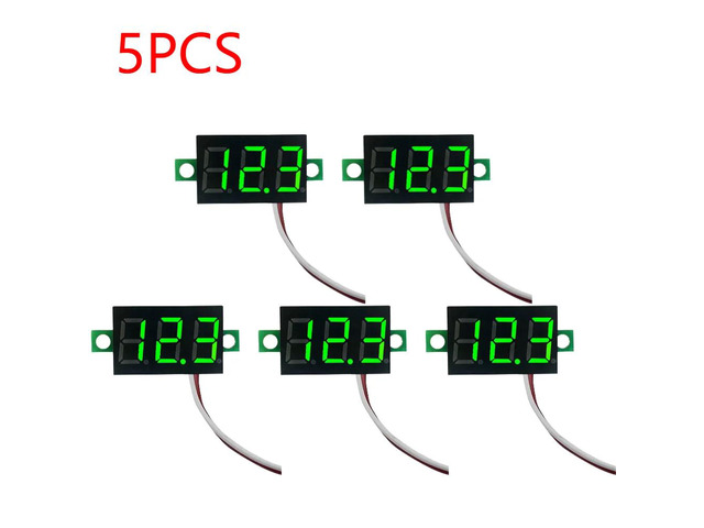 0.28 Inch 2 wires DC 5V-30V Mini Digital Voltmeter Voltage Tester Meter LED Scre