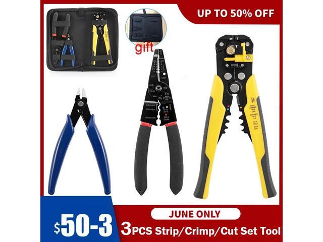 First picture~Wire Strippers Set Automatic Wire Stripper Tool Electrical Wire Stripper and Crimping Tool With Storage Bag(Green, Purple 3CP S Red )