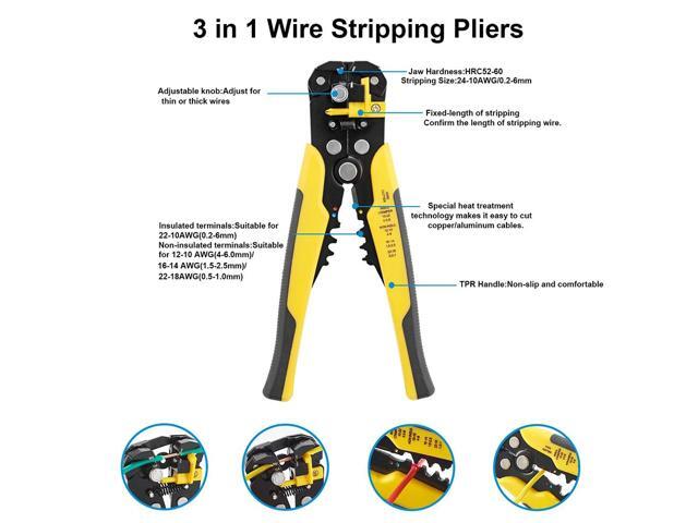 First picture~Wire Strippers Set Automatic Wire Stripper Tool Electrical Wire Stripper and Crimping Tool With Storage Bag(Green, Purple 3CP S Red )