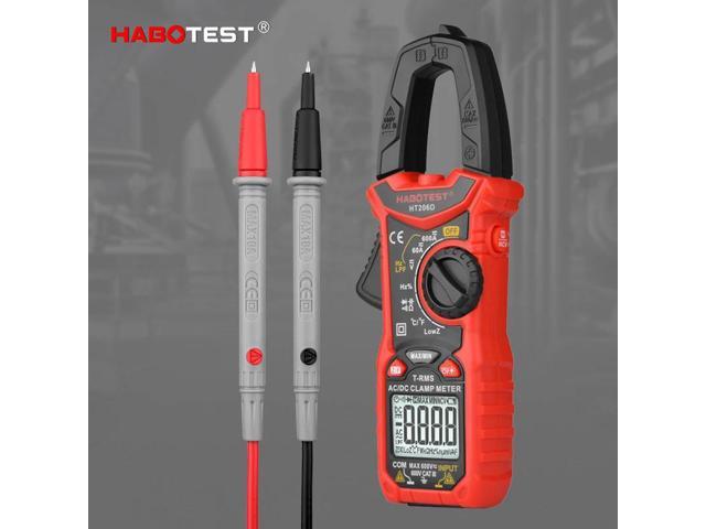 First picture~ HT206 AC DC Digital Clamp Meter Multimeter pinza Amperimetrica True RMS High precision Capacitance NCV Ohm Hz Tester(Gold HT206A AC...