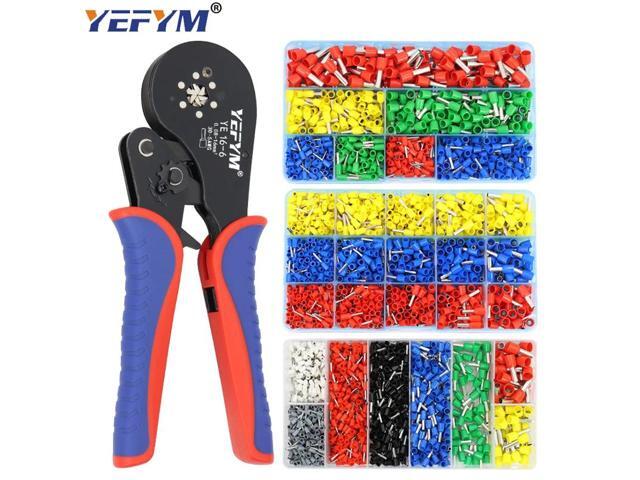 First picture~YE 16-6 Crimping pliers 0.08-16mm2 Tubular terminals box Ferrule Crimping Tools Kit electrical High precision automatic clamp(Golden...