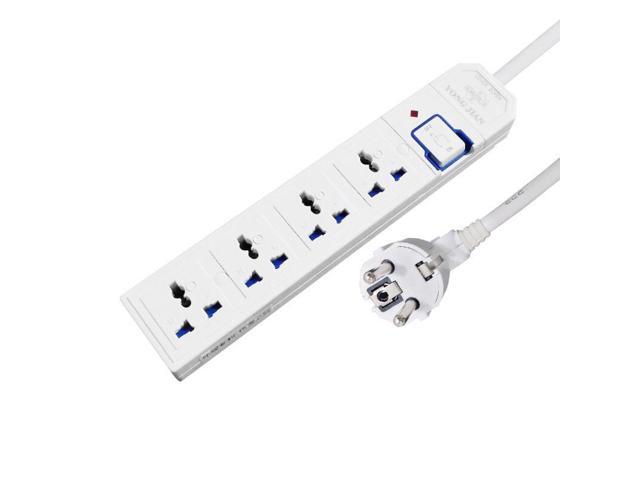 Universal Extension Power Strip 4AC Sockets Home Appliance Plug Adapter with Switch Safety Door Power Cord 1.5/2/3/5/8/10M (Cord Length 8M)US Plug photo