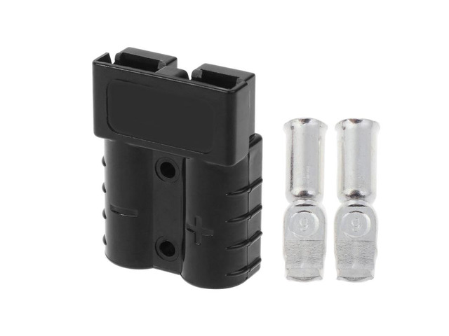 1PC Quick Connect Plug 50A 600V Battery Connector Adapter Plug Winch Connector Plug with 2 Terminal Pins AccessoriesBlack