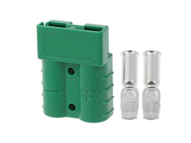 1PC Quick Connect Plug 50A 600V Battery Connector Adapter Plug Winch Connector Plug with 2 Terminal Pins AccessoriesGreen