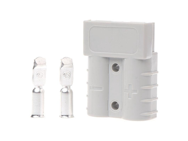 1PC Quick Connect Plug 50A 600V Battery Connector Adapter Plug Winch Connector Plug with 2 Terminal Pins AccessoriesWhite